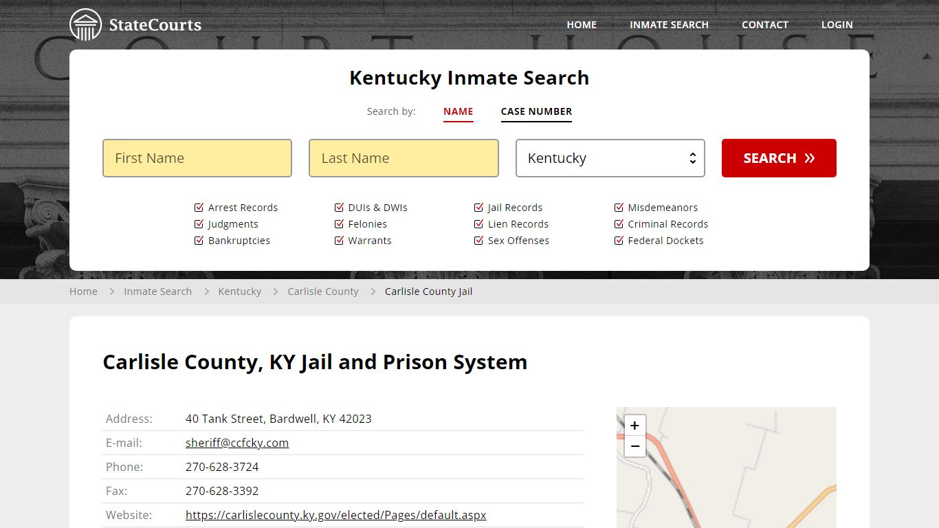 Carlisle County Jail Inmate Records Search, Kentucky - StateCourts
